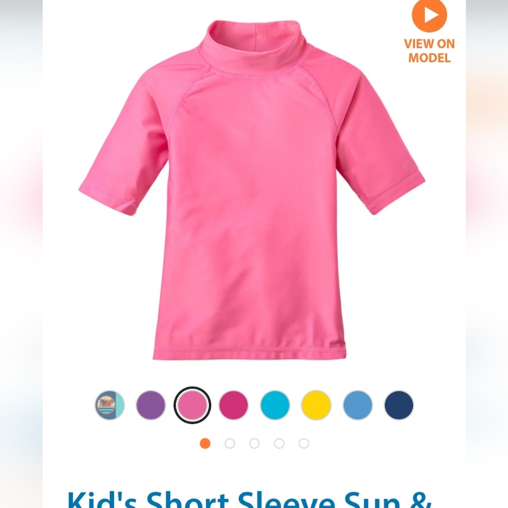UVSkinz Short Sleeve Bubblegum Rashguard Size 8 & 10 available!